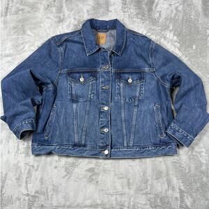 Cropped Denim Jean Jacket Womens XXL Minimalist Western Streetstyle Granola Girl